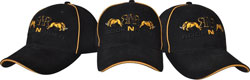 FRONT VIEW OF CAP WITH EMBROIDERED LOGO